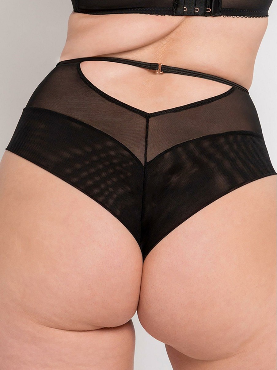 Lingerie * | Curvy Kate Scantilly Fallen Angel High Waist Briefs Black