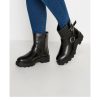 Shoes & Boots * | Yours Yours Extra Wide Fit Biker Boot Black