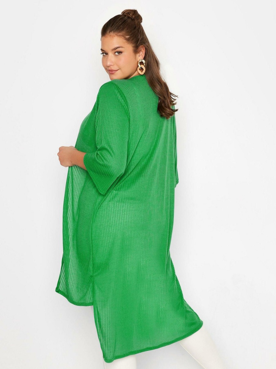 Tops & T-Shirts * | Yours Knitted Coverup Apple Green