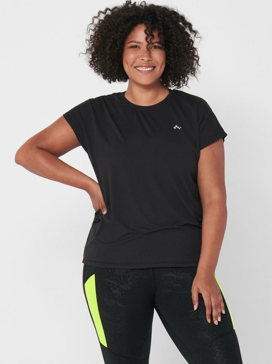 Tops & T-Shirts * | Only Play Onpaubree Loose Training T-Shirt (Curve) Black