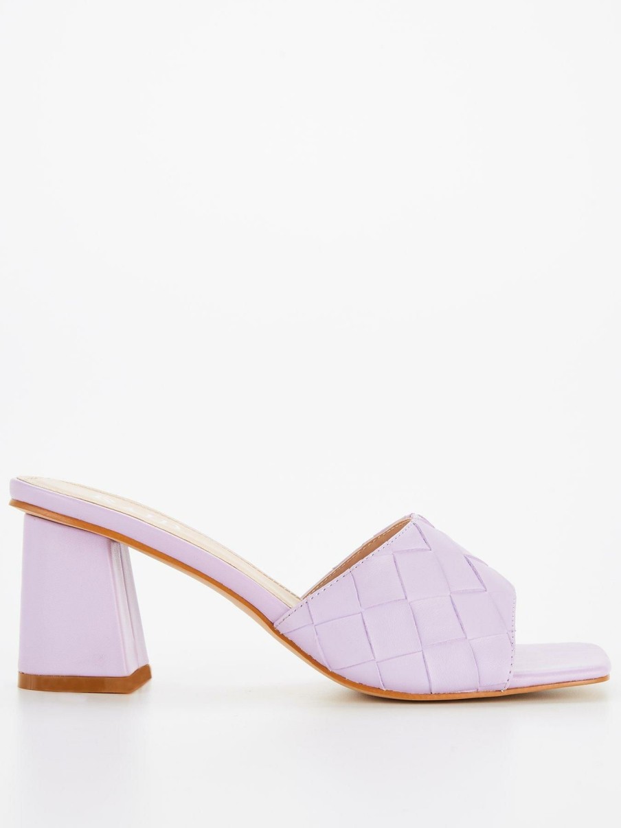 Shoes & Boots * | Raid Albie Woven Heeled Mule Lilac