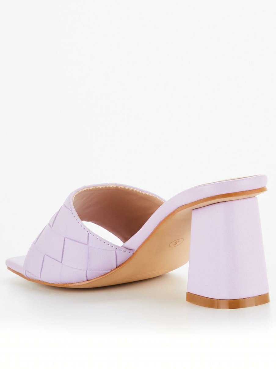 Shoes & Boots * | Raid Albie Woven Heeled Mule Lilac