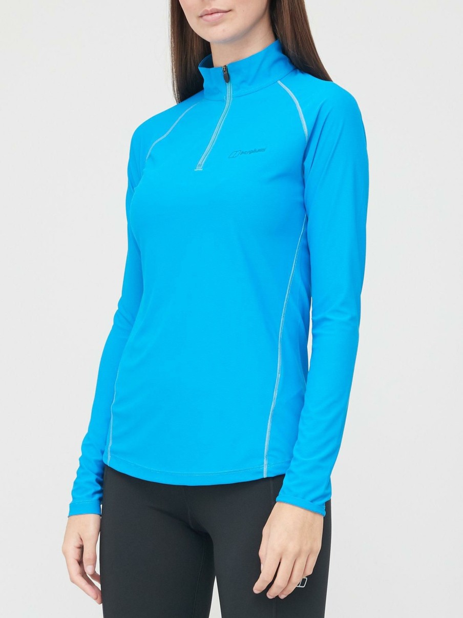 Tops & T-Shirts * | Berghaus 24/7 Long Sleeve Half Zip Tech Top Blue