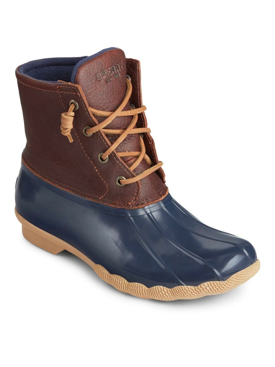 Shoes & Boots * | Sperry Saltwater Ankle Boot Tan/Navy