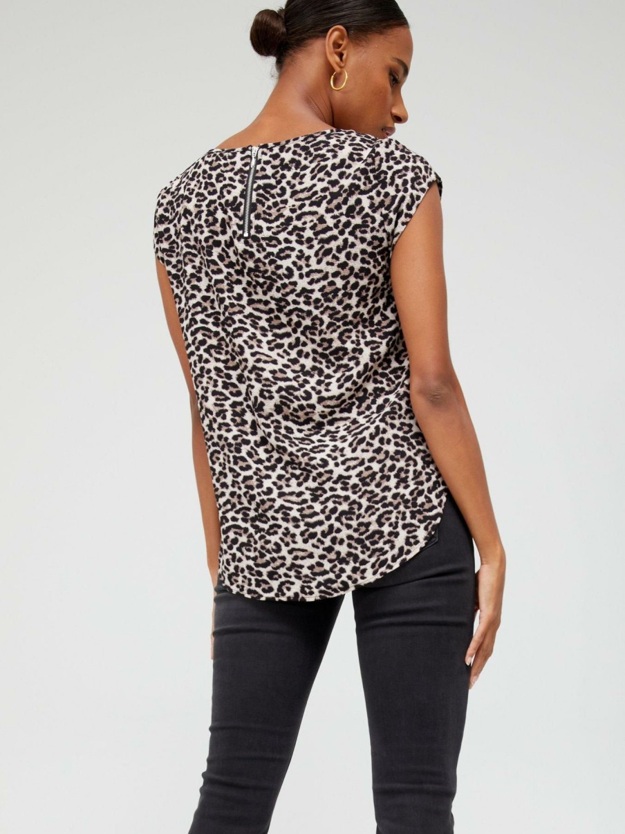 Tops & T-Shirts * | Only Leopard Print T-Shirt Brown