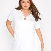 Tops & T-Shirts * | Yours Ring Detail Swing Top Optic White