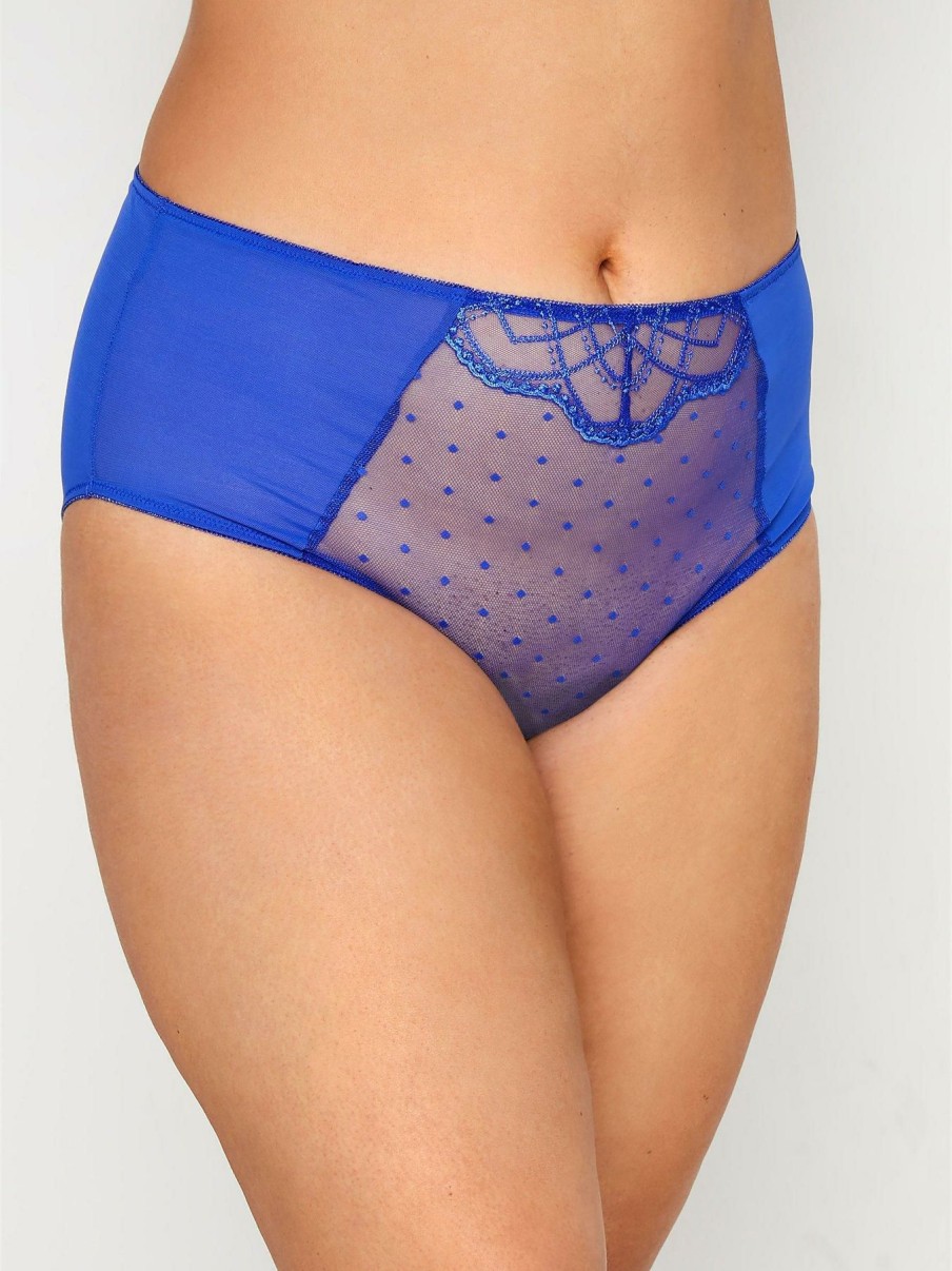 Lingerie * | Yours Clothing Embroidered Spot Brief