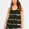 Tops & T-Shirts * | Yours Clothing Crochet Back Tie Dye Vest. Black