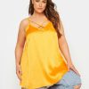 Tops & T-Shirts * | Yours Satin Cami Tangerine