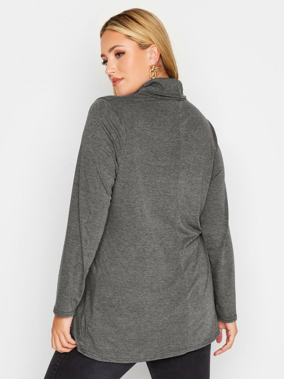 Tops & T-Shirts * | Yours Yours Turtle Neck Charcoal Grey