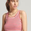 Tops & T-Shirts * | Superdry Vintage Crop Ribbed Vest Red