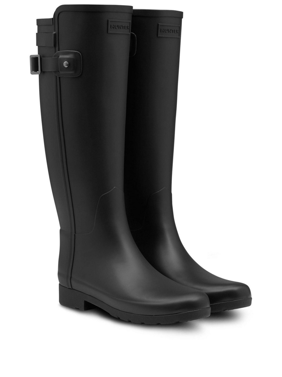 Shoes & Boots * | Hunter Original Refined Back Strap Wellington Boots Black