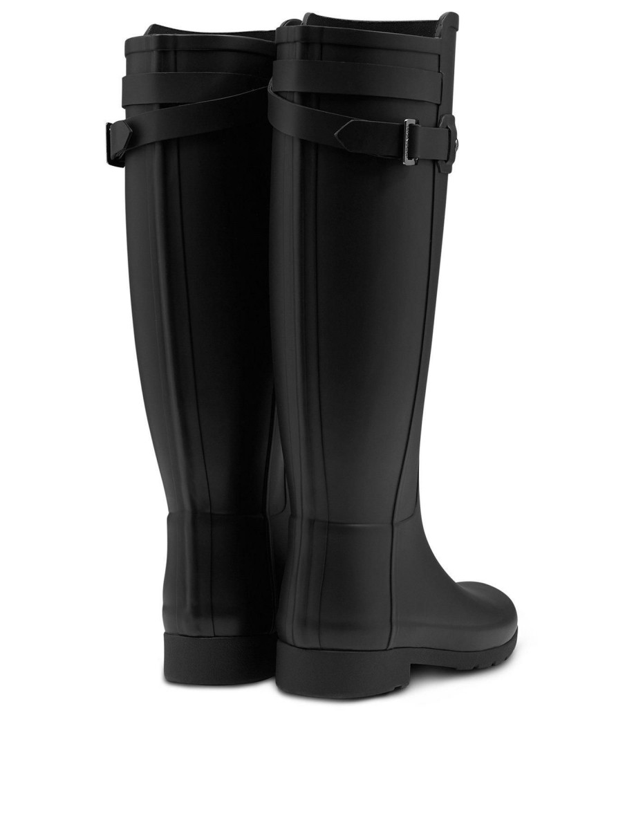 Shoes & Boots * | Hunter Original Refined Back Strap Wellington Boots Black