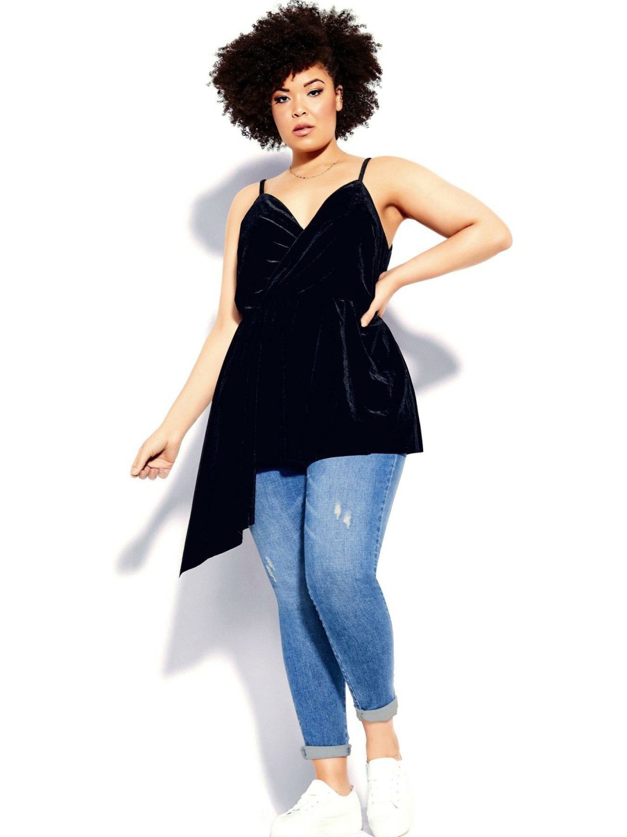 Tops & T-Shirts * | City Chic Velvet Love Top