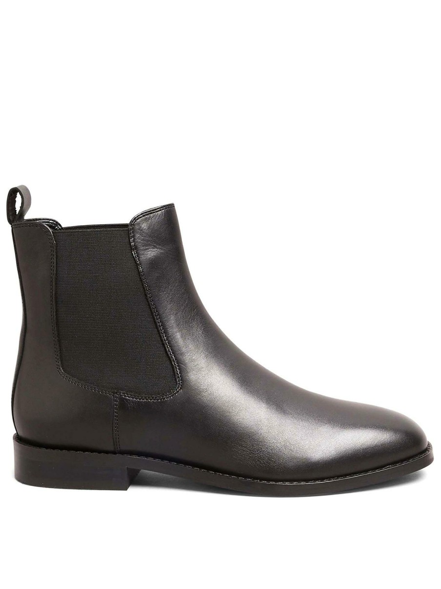 Shoes & Boots * | Long Tall Sally Leather Chelsea Boot Black