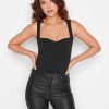 Tops & T-Shirts * | Long Tall Sally Corset Bodysuit Black