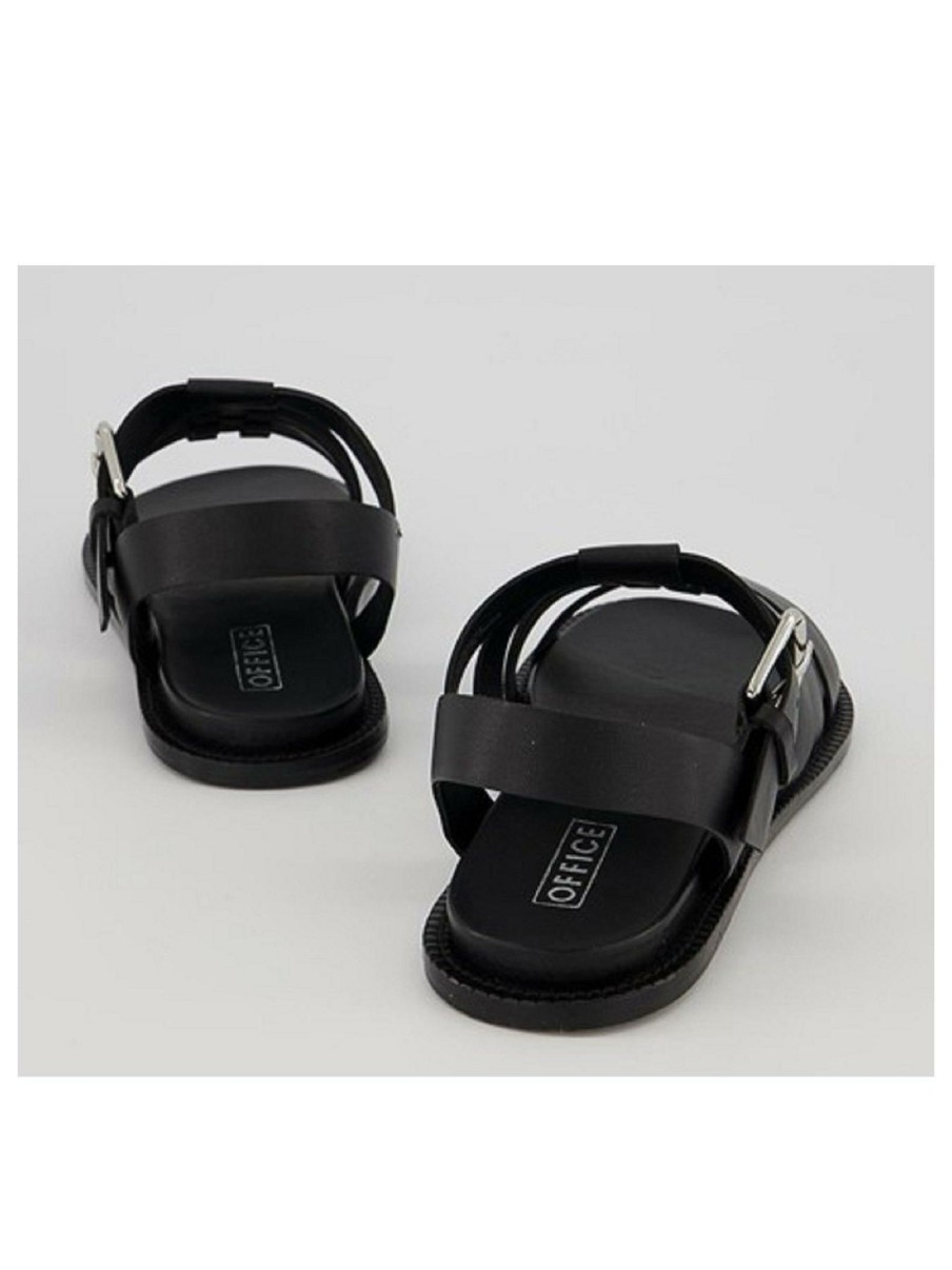 Shoes & Boots * | Office Sacrifice Leather Fisherman Sandals Black