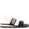 Flip Flops & Sandals * | Love Moschino Logo Band Slingback Sandals Black