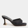 Shoes & Boots * | Yours Clothing Extra Wide Fit Flared Heel Sandal Black