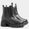 Shoes & Boots * | Yours Clothing Chunky Sole Chelsea Boots Black