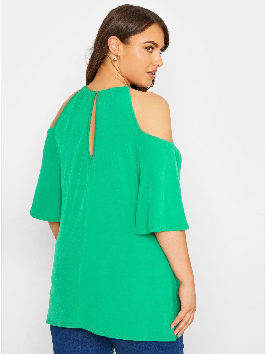 Tops & T-Shirts * | Yours Clothing Chain Cold Shoulder Green