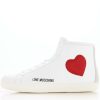 Trainers * | Love Moschino Heart Logo High Top Trainers White