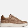 Trainers * | Coach Lowline Coated Canvas Trainers Tan