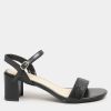 Shoes & Boots * | Yours Wide Fit 2 Part Block Heeled Sandals Black