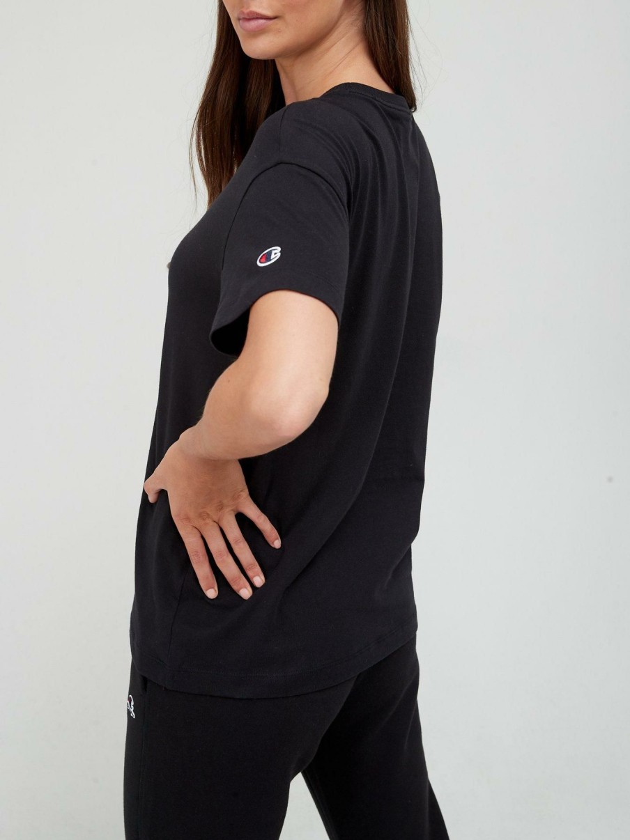 Tops & T-Shirts * | Champion Small Logo Tee Black