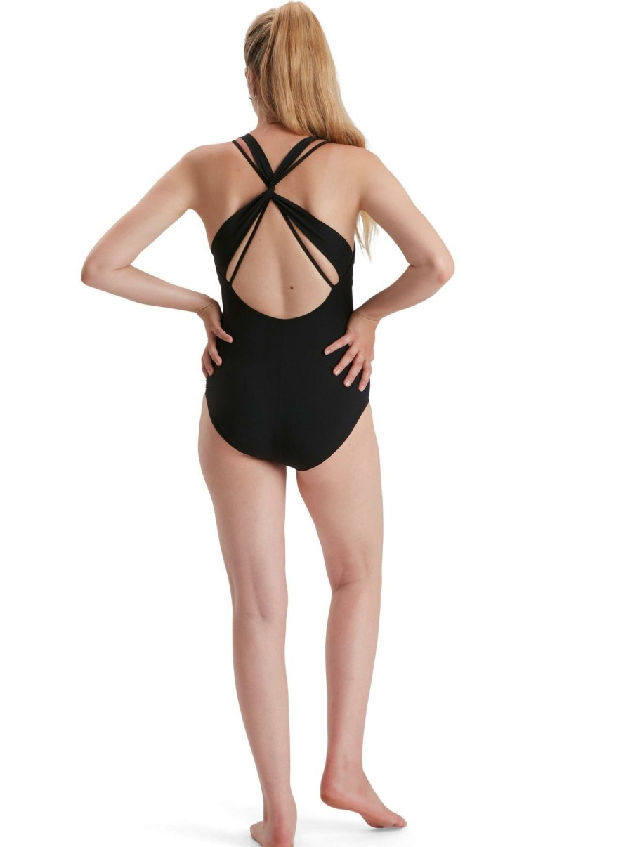 Sportswear * | Speedo Calypso Printed Shaping 1Pc Swimsuit Black