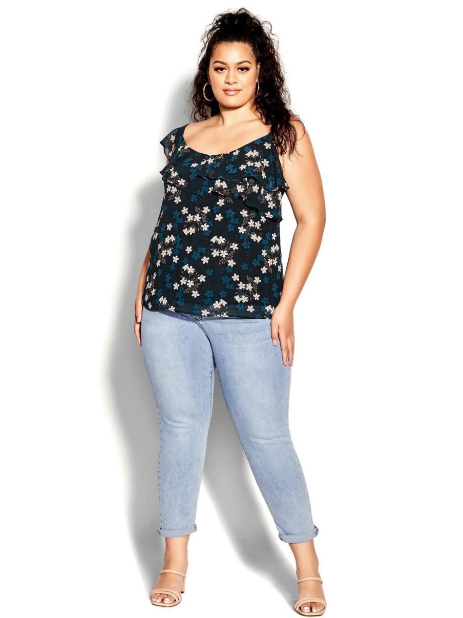 Tops & T-Shirts * | City Chic Cascade Top Floral