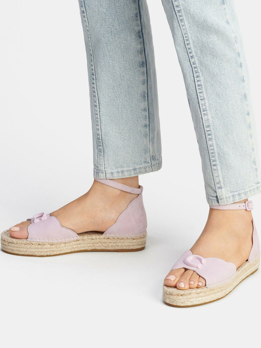 Flip Flops & Sandals * | Coach Dillon Suede Espadrilles Violet