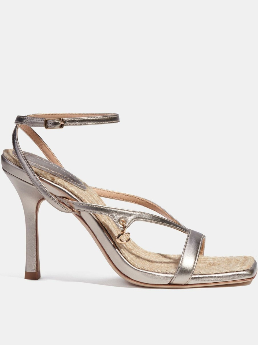 Flip Flops & Sandals * | Coach Kaia Sandals Silver