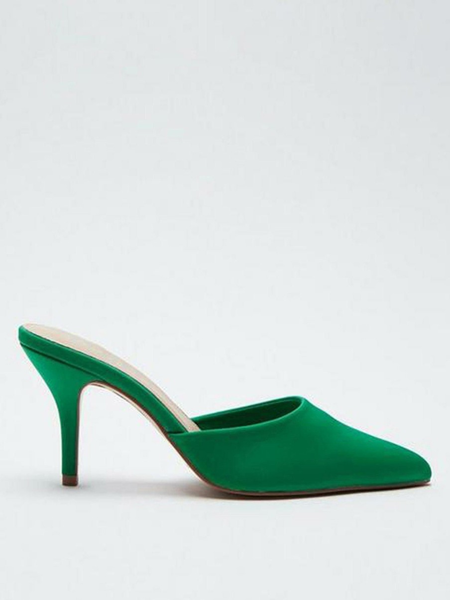 Shoes & Boots * | Dorothy Perkins Erin Pointed Open Court Mule Green