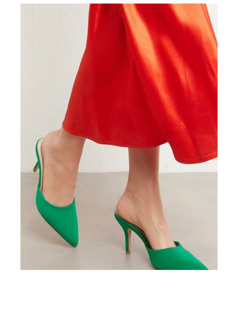 Shoes & Boots * | Dorothy Perkins Erin Pointed Open Court Mule Green