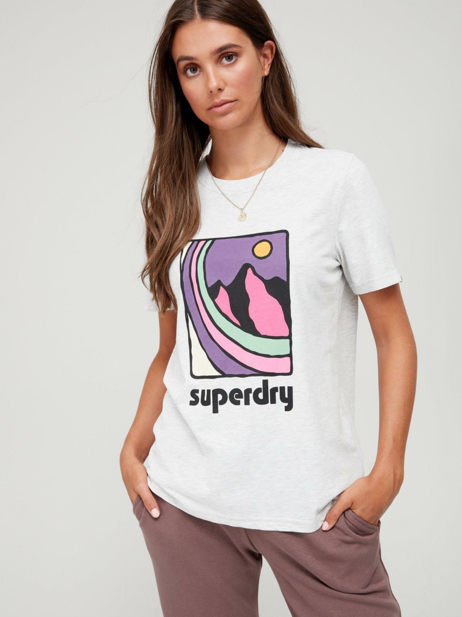 Tops & T-Shirts * | Superdry Vintage 90S Terrain T-Shirt Grey