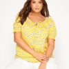 Tops & T-Shirts * | Yours Gypsy Top Cambra Yellow