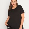 Tops & T-Shirts * | Yours Cut Out Back T-Shirt Black