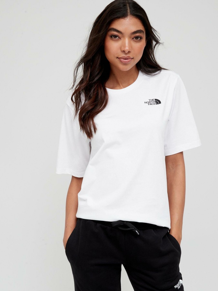 Tops & T-Shirts * | The North Face Boyfriend Simple Dome T-Shirt White