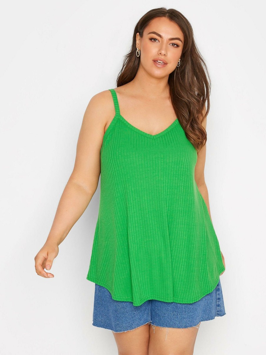 Tops & T-Shirts * | Yours Rib Swing Cami Apple Green