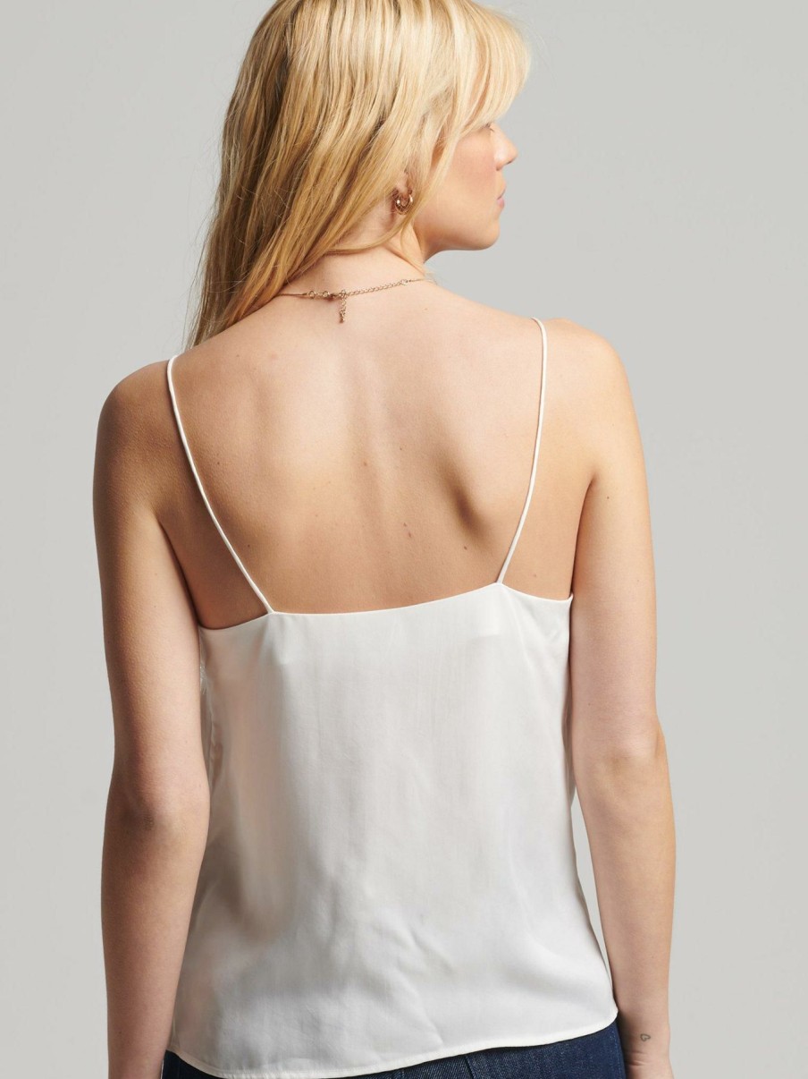 Tops & T-Shirts * | Superdry Studios Eyelash Cami White