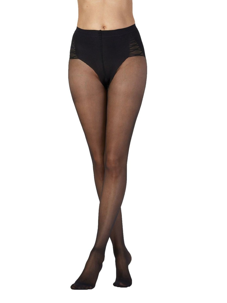 Lingerie * | Aristoc 15D Waist And Tummy Toner Tights Black