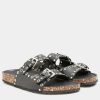 Shoes & Boots * | Yours Clothing Extra Wide Fit Buckle Footbed Stud Sandal Black