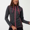 Sportswear * | Trespass Odelia Full Zip Fleece Hoodie Black/Pink