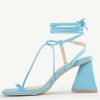 Shoes & Boots * | Raid Wide Fit Aysha Block Heeled Sandal Blue