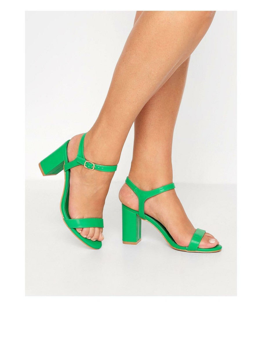 Shoes & Boots * | Yours Block Heel Sandal Green