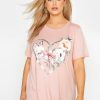 Tops & T-Shirts * | Yours Clothing Set In Sleeve Tee So Glam Print