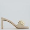 Shoes & Boots * | Office Mumba Pearl Embellished Heeled Mule Nude