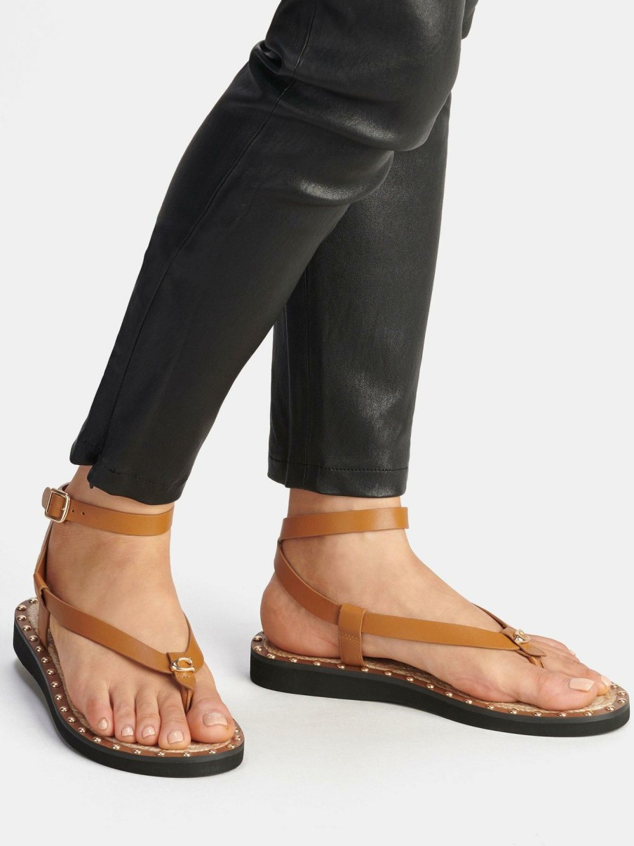 Flip Flops & Sandals * | Coach Gracey Sandals Tan