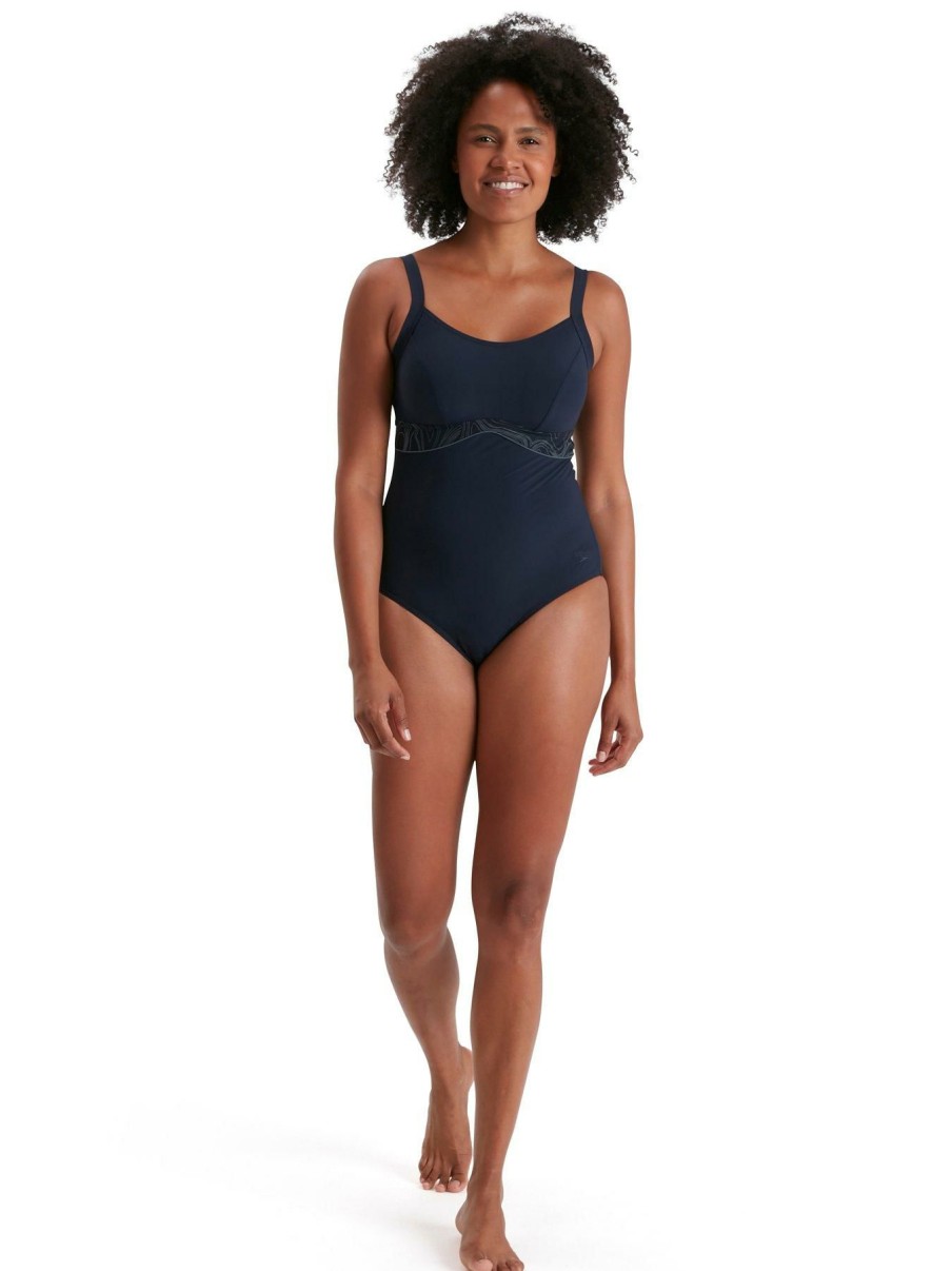 Sportswear * | Speedo Salacia Clipback Shaping Swimsuit Navy